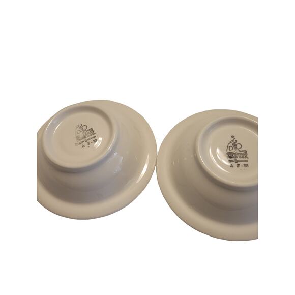 Shenango China USA Bowls Restaurant Ware Heavy White with Golden Band Vintage 2 - Picture 2 of 8